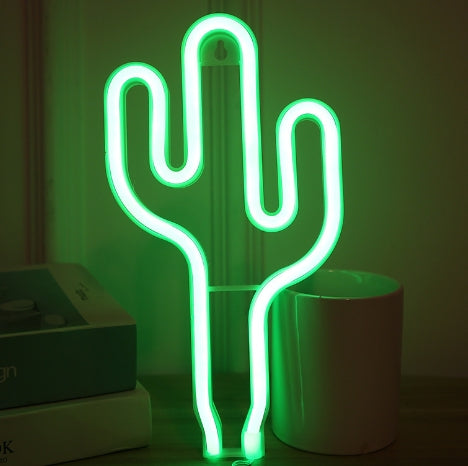 LED Ananas- und Kaktus-Tischleuchte