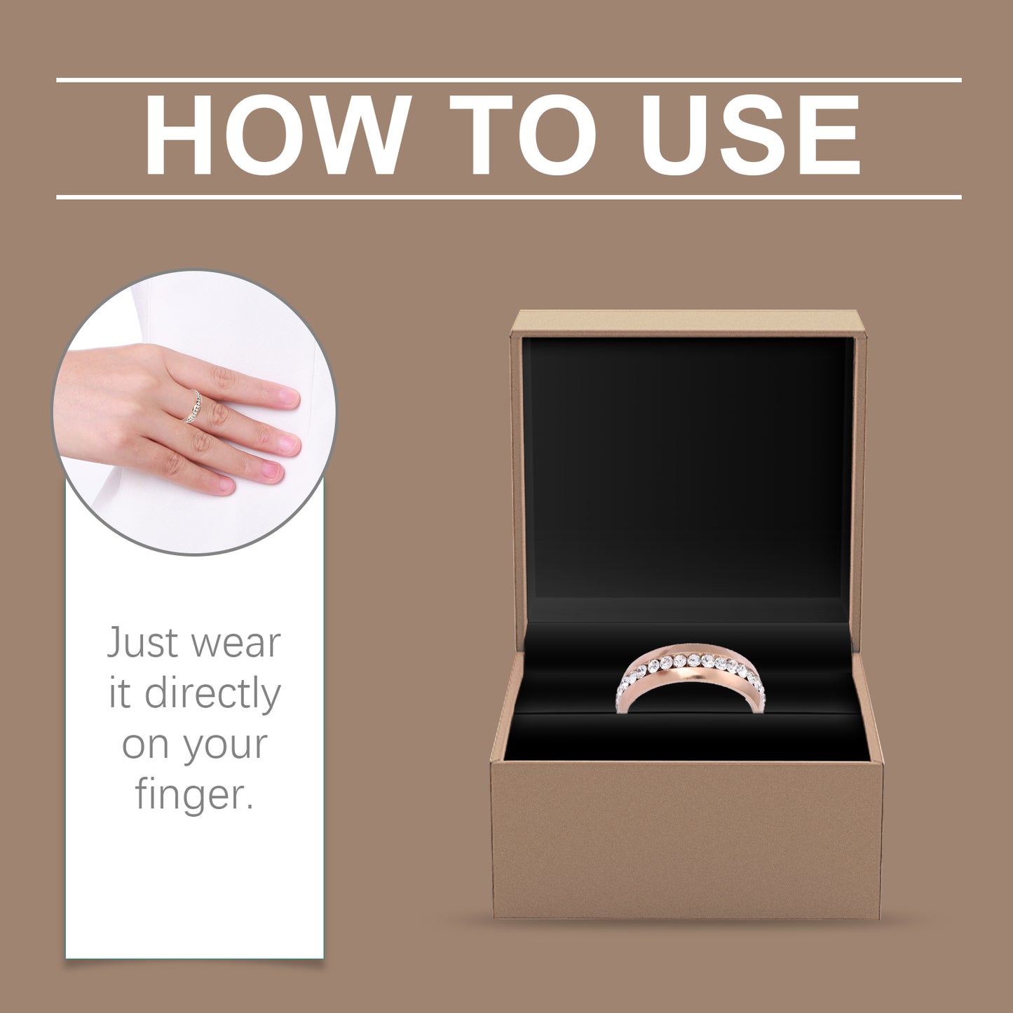 Hoexe Roségoldring Damen Leichter Luxus Roségold Schmuck Ring Zarter All-Match Nischenring