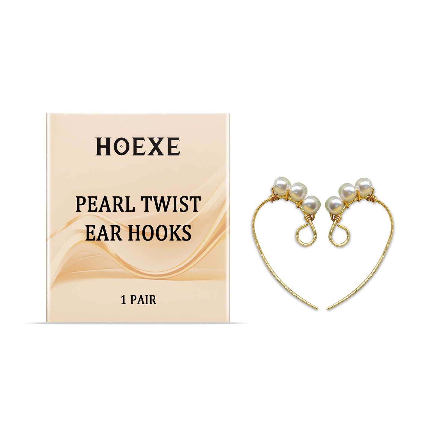 Hoexe Perlen-Twist-Ohrhänger All-in-One Damen-Ohrclip-Ohrring Twist-Perlen-Ohrhänger