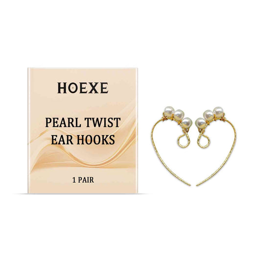 Hoexe Crochet d'oreille torsadé perle tout-en-un Boucle d'oreille féminine Clip d'oreille Perle torsadée Pendentif d'oreille
