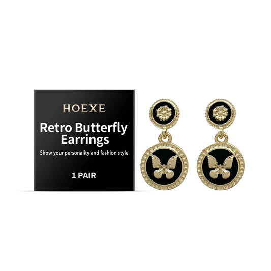 Boucles d'oreilles papillon vintage Hoexe, personnalité mode, charme, sens du design de niche, décoration légère, boucles d'oreilles simples