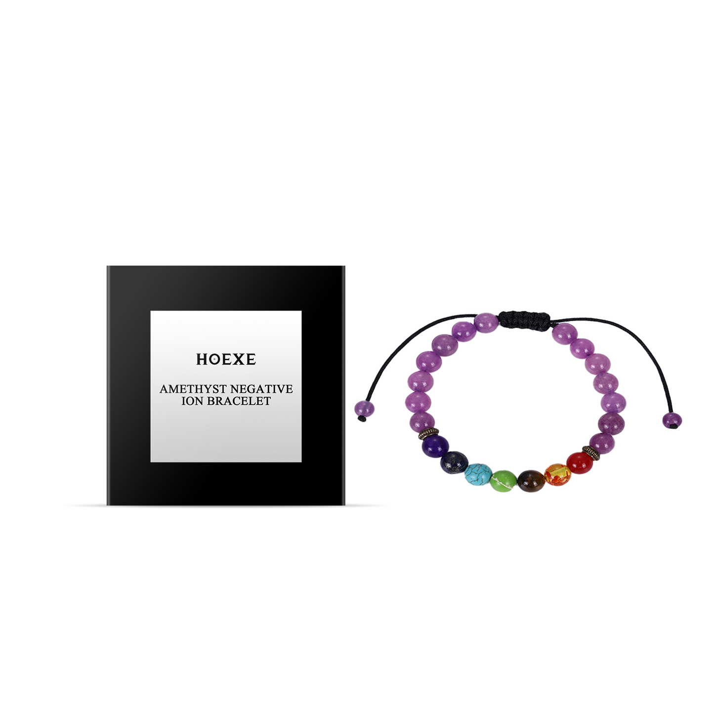Hoexe Amethystarmband, türkises schlichtes Mode-Persönlichkeitsarmband für Paare (männlich und weiblich), rosa Kristall-Amethystarmband
