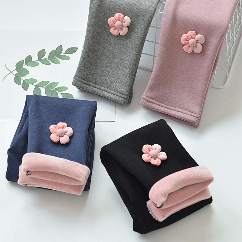 Mädchen Leggings mit dünnem Samt