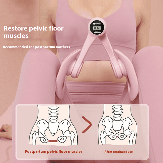 Pink pelvic floor muscle trainer with digital display for postpartum pelvic muscle recovery, designed for women, SKU: AZ1YS38