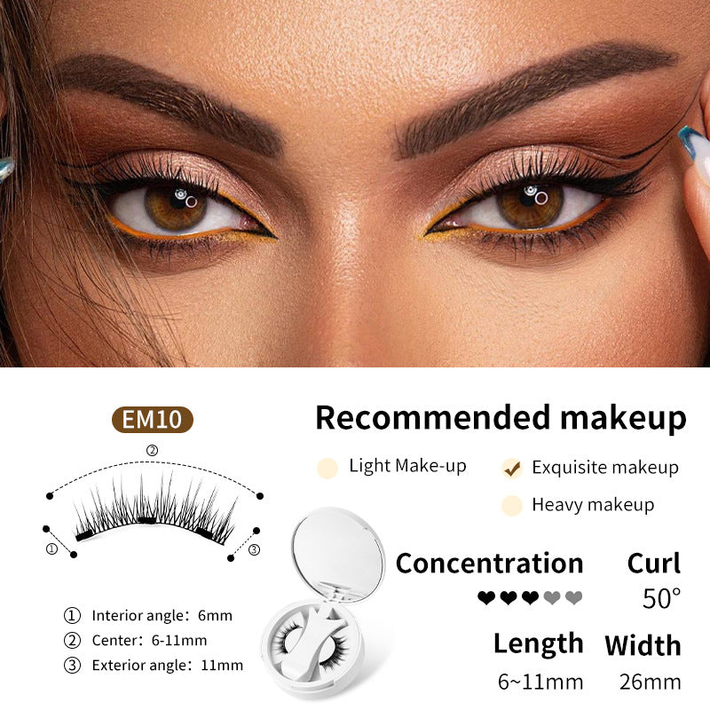 Ensemble de faux cils magnétiques avec applicateur