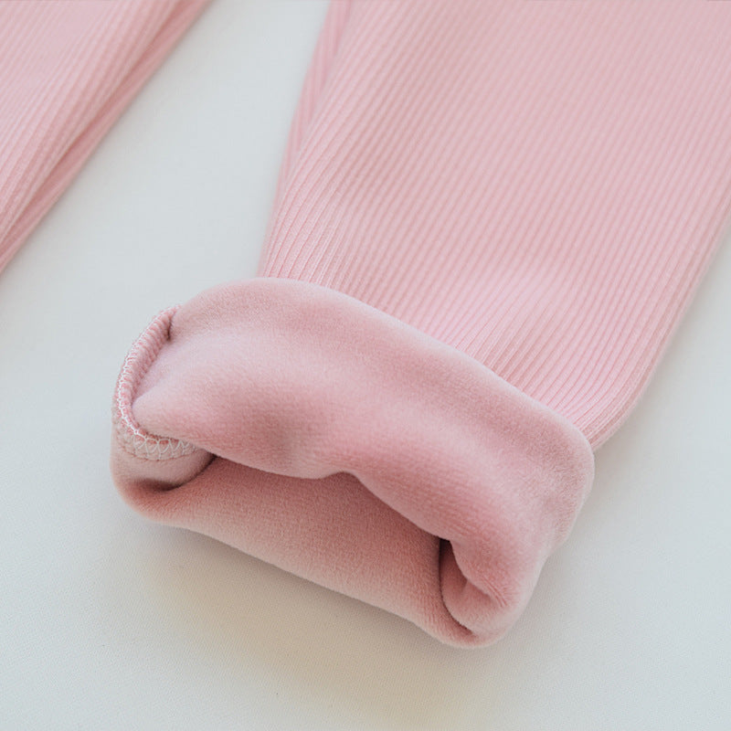 Mädchen-Leggings mit dünnem Samt