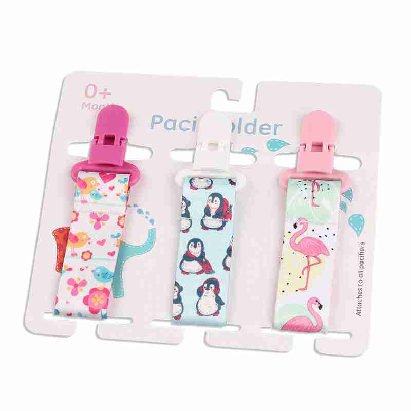 Colorful Baby Pacifier Teether Pack of Three Clips