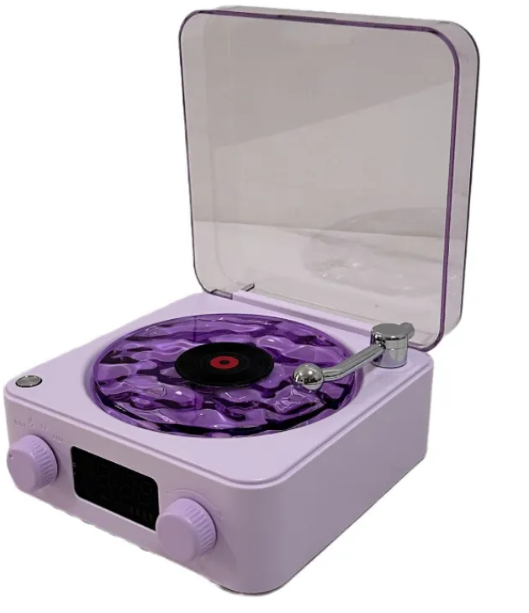 Bluetooth-Retro-Plattenspieler-Lautsprecher mit RGB-Beleuchtung