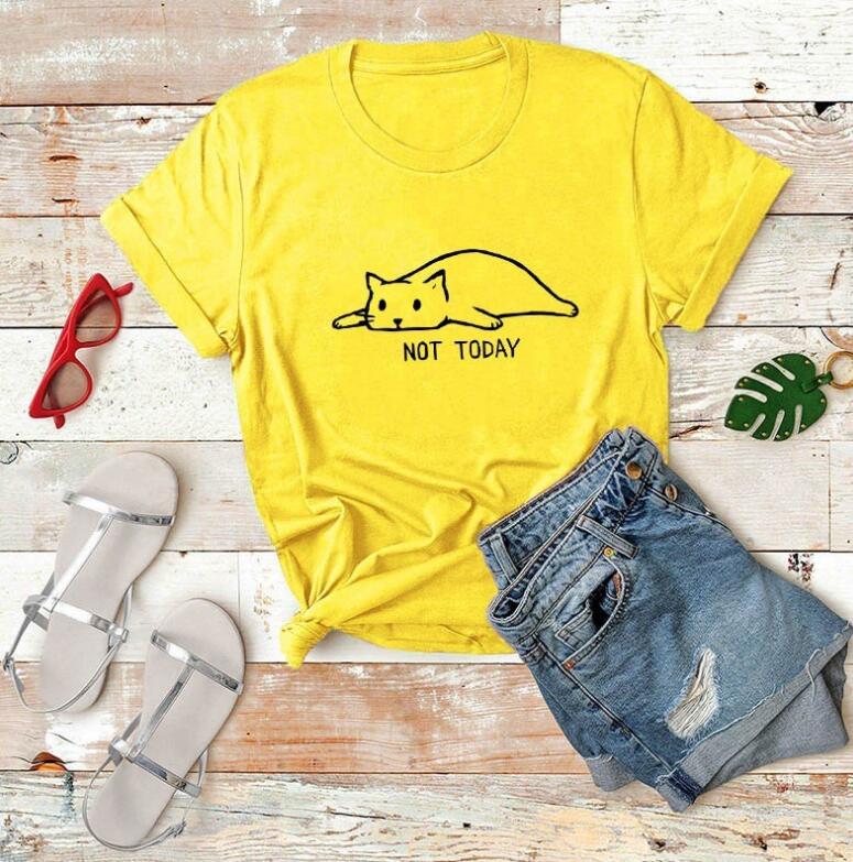 Not Today Black and White Cat T-Shirt