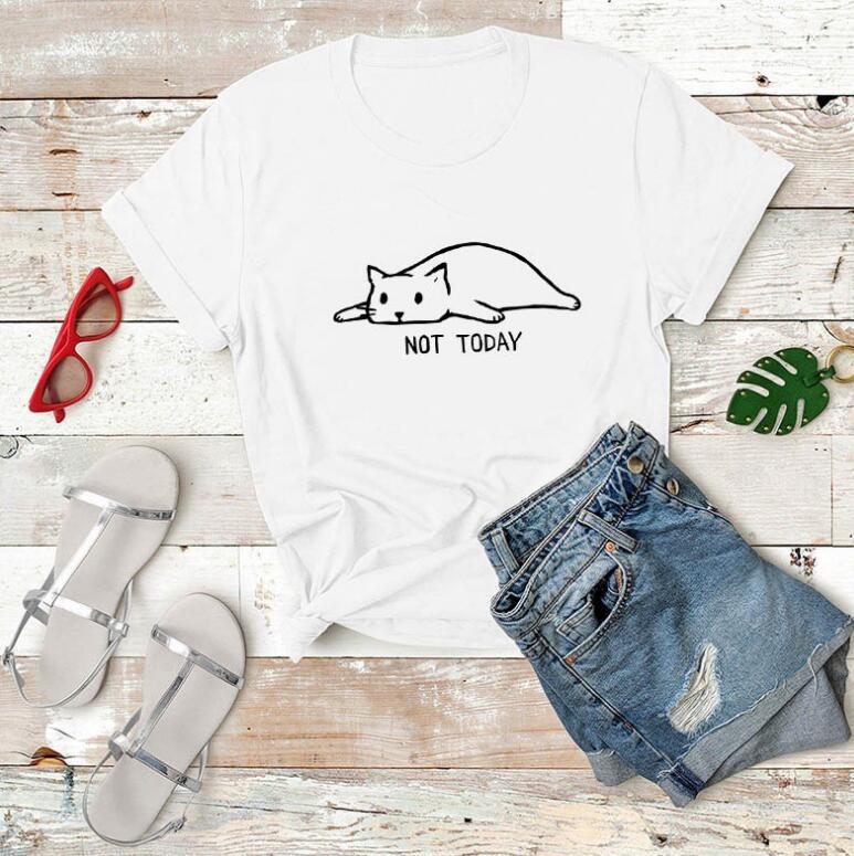 Not Today Black and White Cat T-Shirt