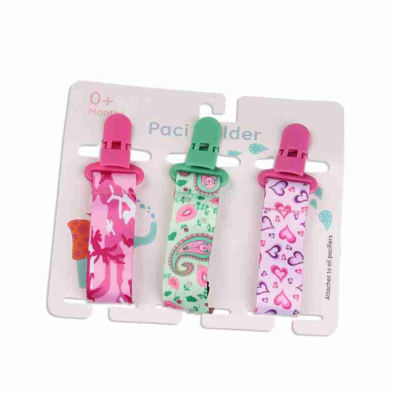 Colorful Baby Pacifier Teether Pack of Three Clips