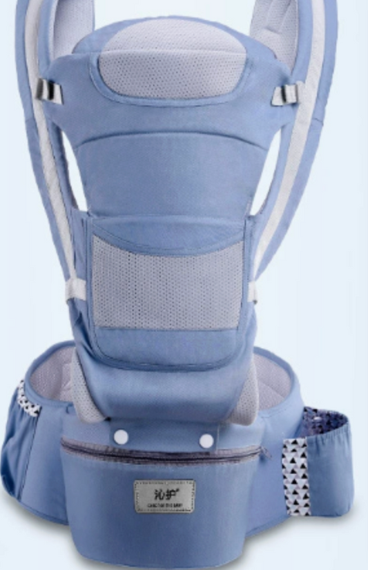Babytrage mit Bären-Hüftsitz für den Frontaltransport