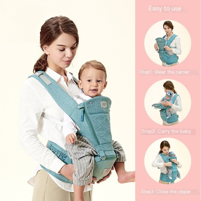 Babytrage mit Bären-Hüftsitz für den Frontaltransport