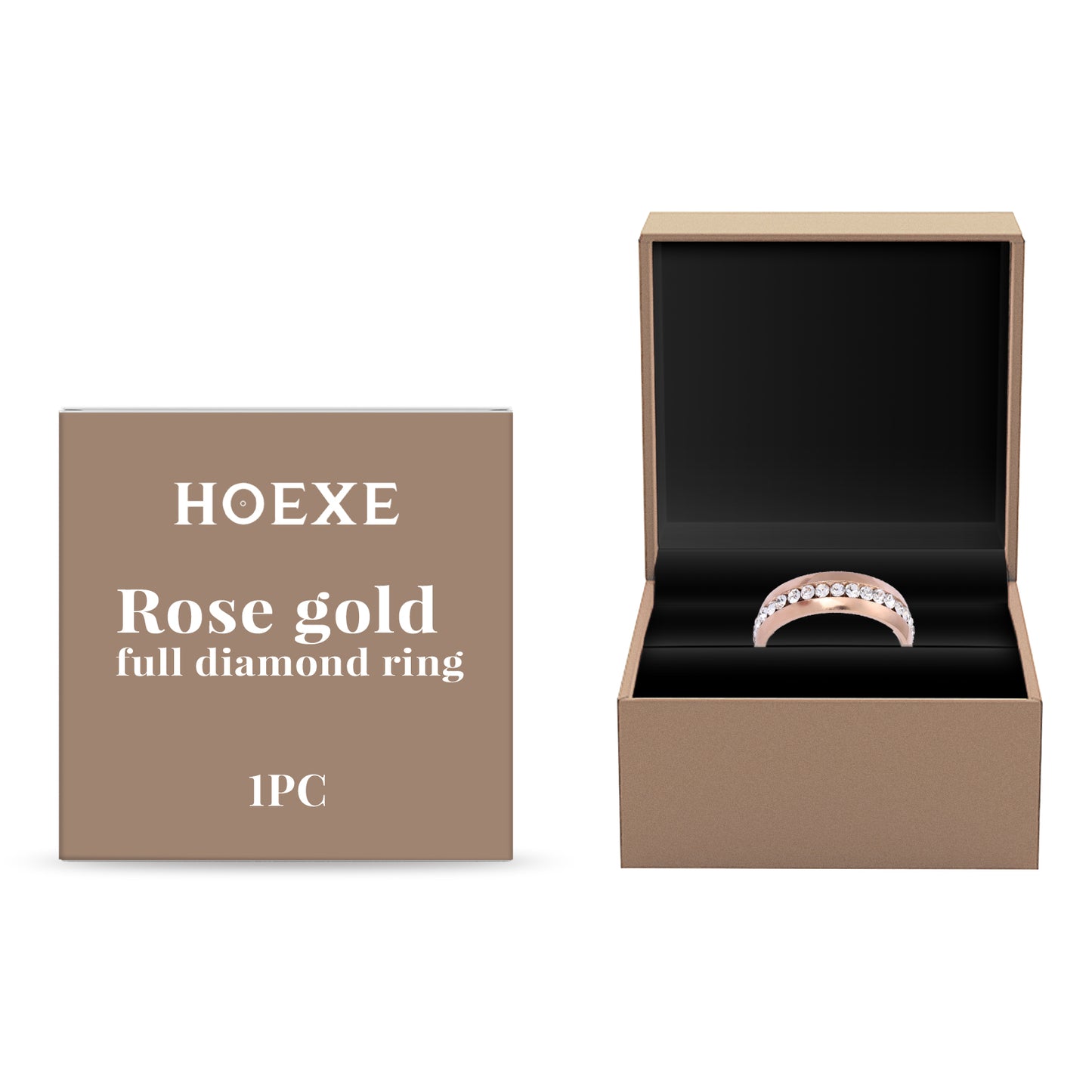 Hoexe Roségoldring Damen Leichter Luxus Roségold Schmuck Ring Zarter All-Match Nischenring