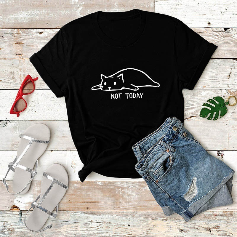 Not Today Black and White Cat T-Shirt