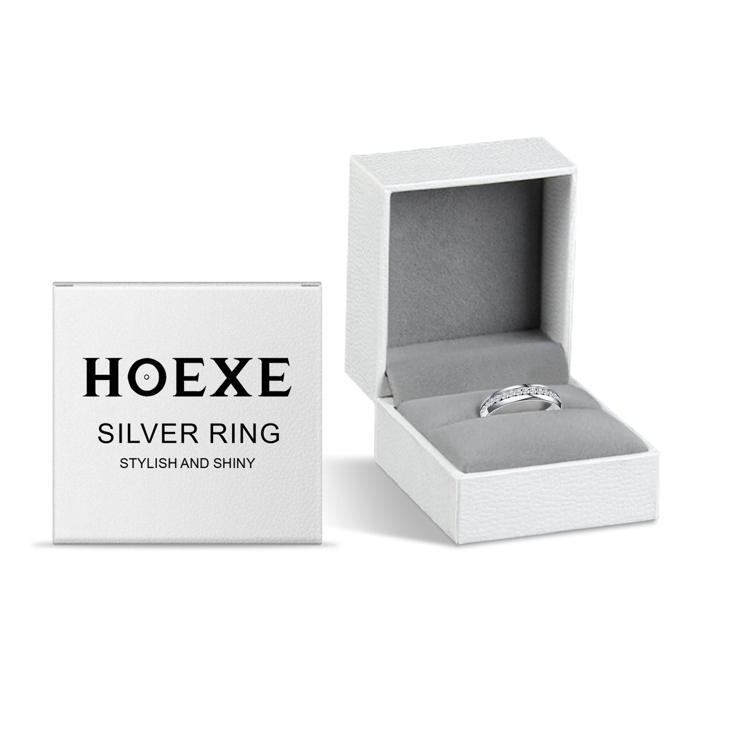 Hoexe Silver Dot Diamantring, bequem für den Alltag, Sportring für Männer und Frauen