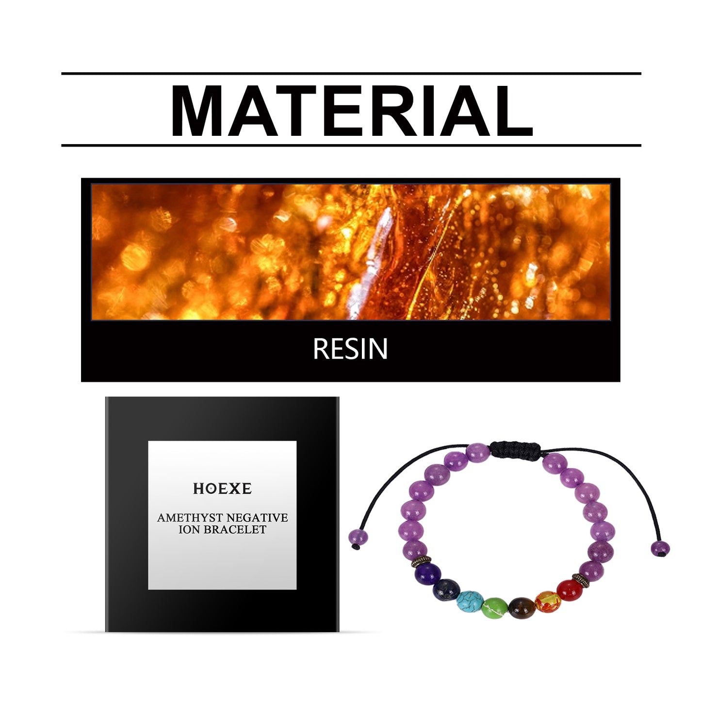 Hoexe Amethystarmband, türkises schlichtes Mode-Persönlichkeitsarmband für Paare (männlich und weiblich), rosa Kristall-Amethystarmband
