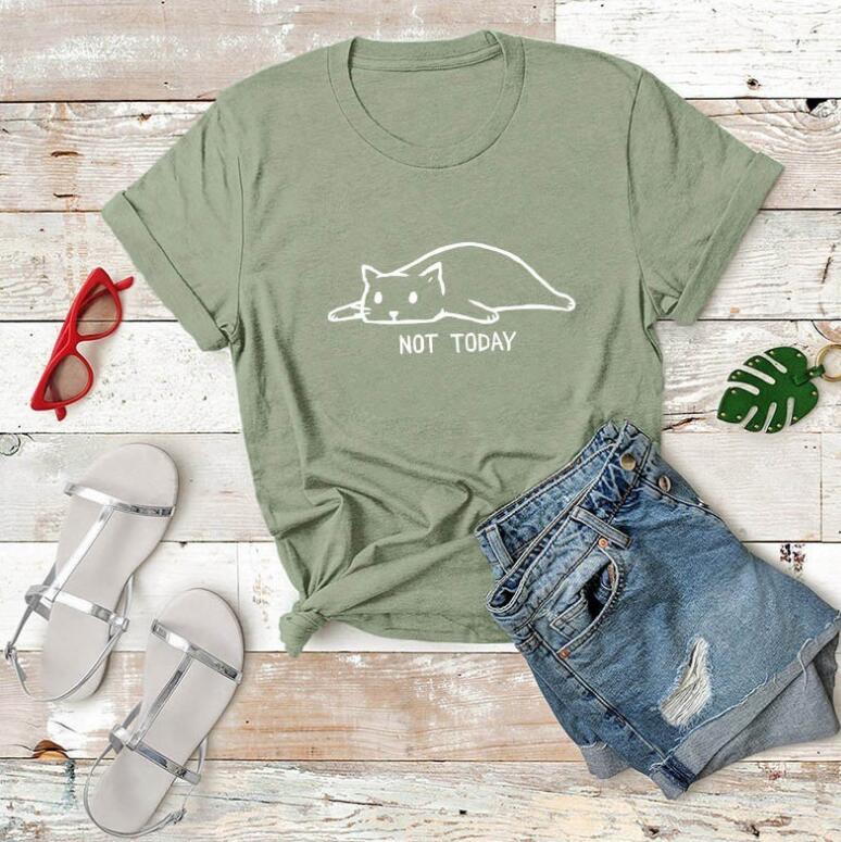 Not Today Black and White Cat T-Shirt
