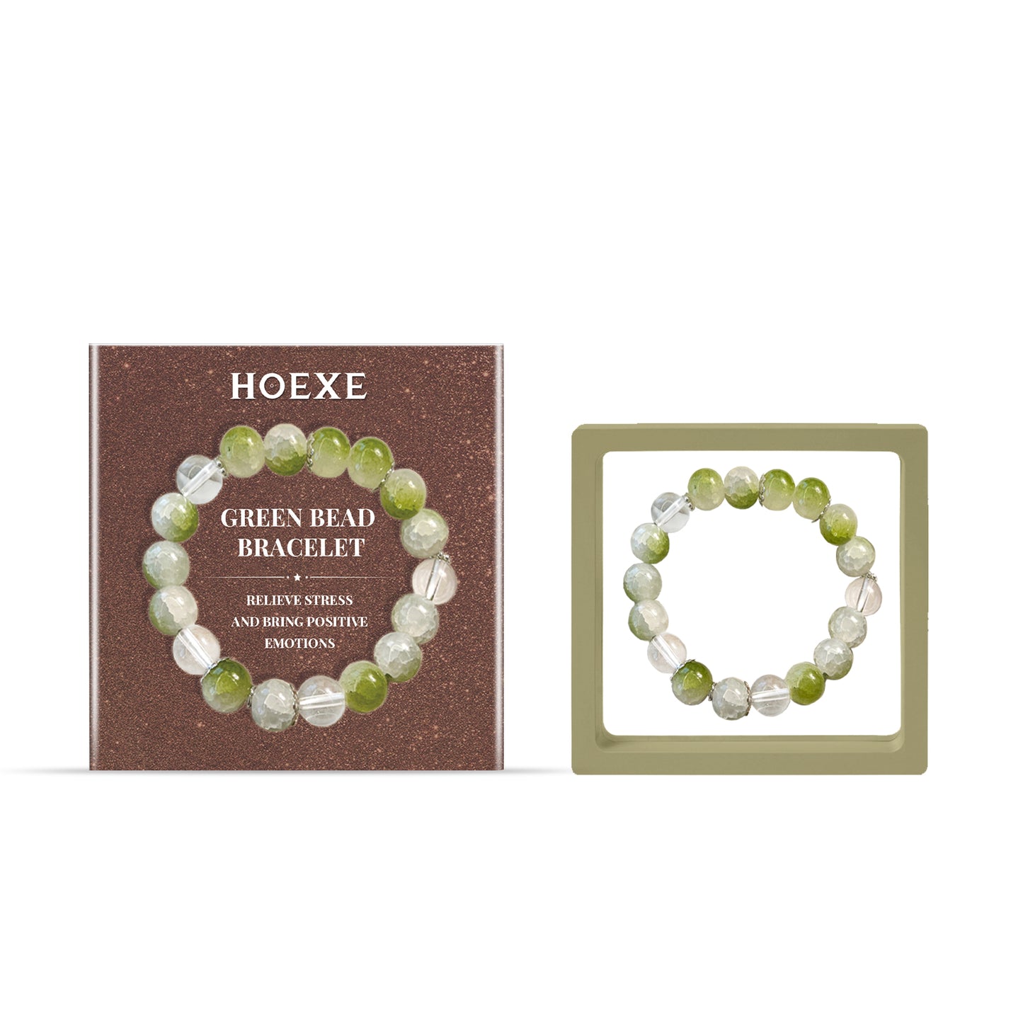 Hoexe Perlenarmband Grün, Mode für Damen und Herren, praktisch, bequem, Dekoration für den Alltag