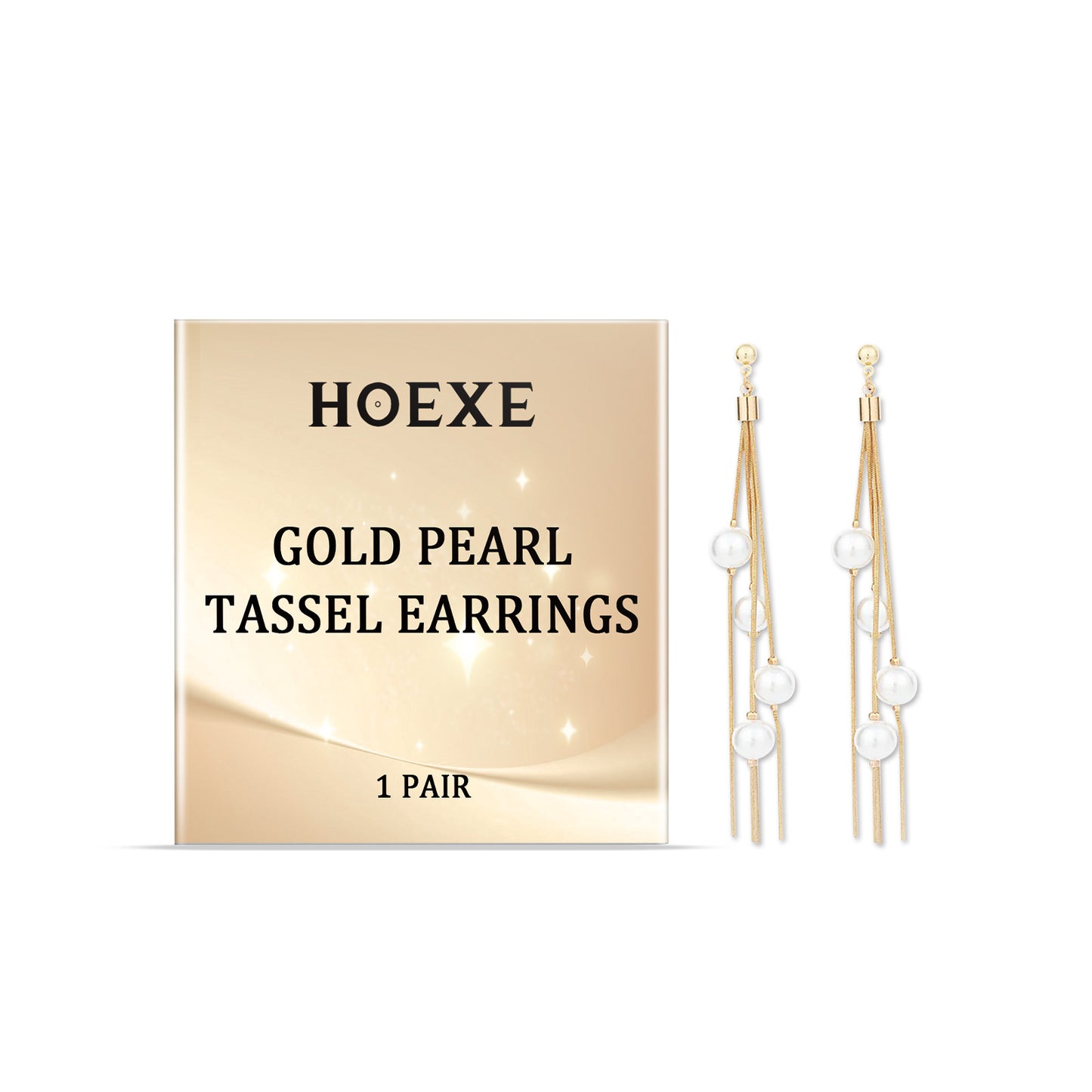 Hoexe Gold Perlenfransenohrringe Trend Mode Dating Nischen-Design-Sinn Temperament Fransenohrringe für Damen