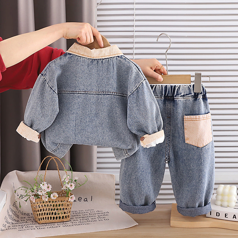 Cowboy-Langarm-Dreiteiler-Kinderkleidungsset