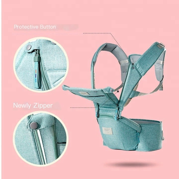 Babytrage mit Bären-Hüftsitz für den Frontaltransport