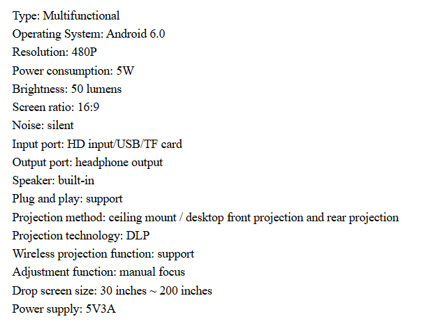 Micro-projecteur Android intelligent