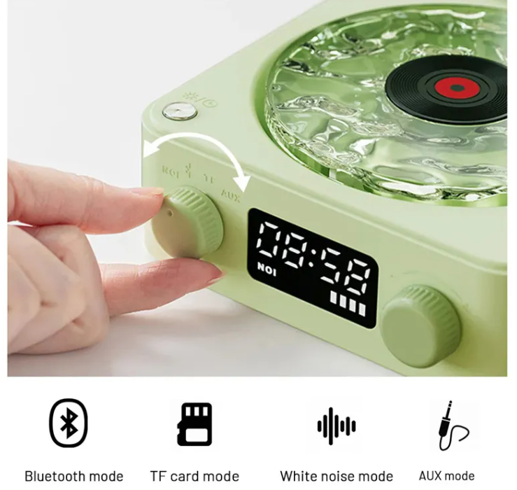 Bluetooth-Retro-Plattenspieler-Lautsprecher mit RGB-Beleuchtung