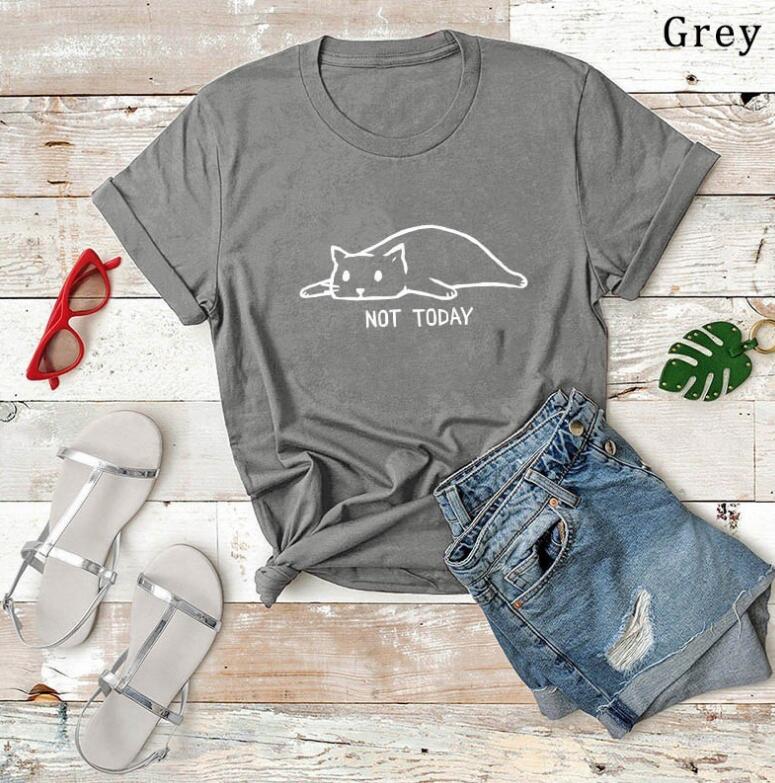 Not Today Black and White Cat T-Shirt