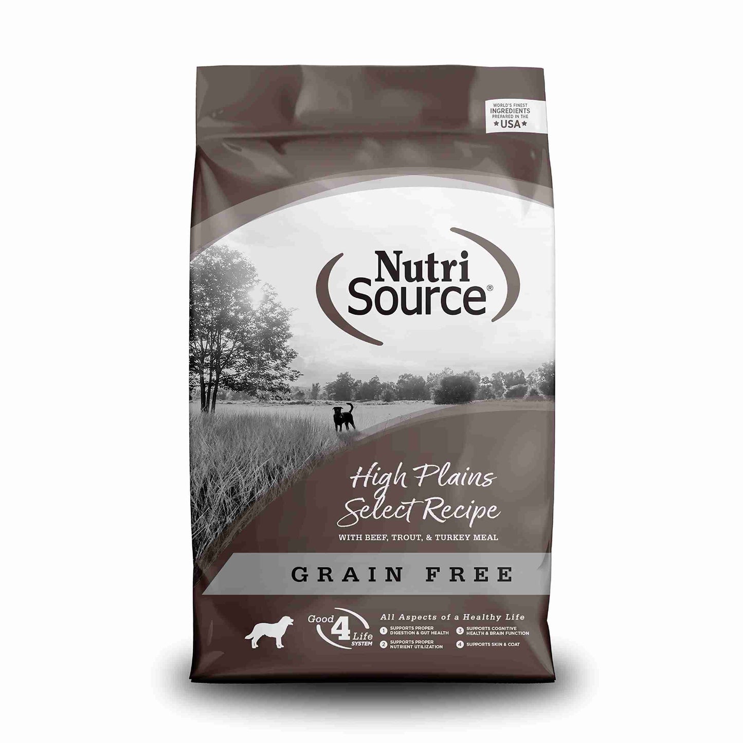 NutriSource High Plains Select Grain-Free Dog Food Made with Beef Trout and Turkey Meal 15LB Dry Dog Food