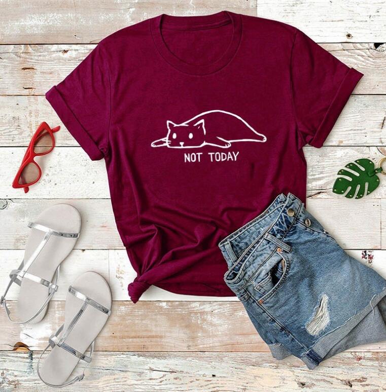 Not Today Black and White Cat T-Shirt