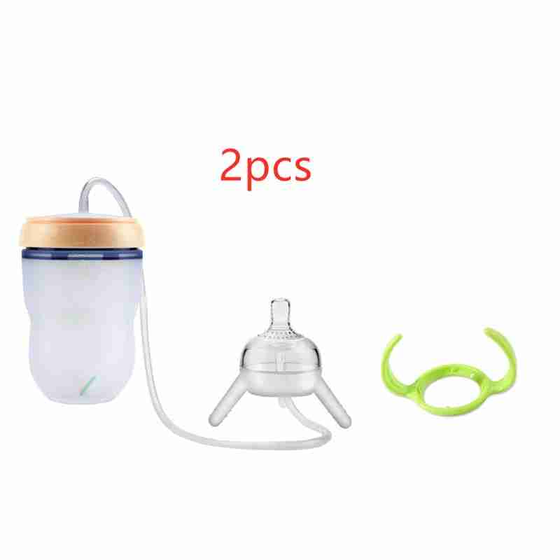 Set of two silicone sippy cups with straws and handles, ideal for toddler hydration, includes spill-proof features, SKU: 1797831302351720453