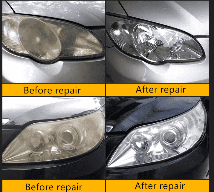 Headlight Restoration Kit - Repair Fluid and Tools
