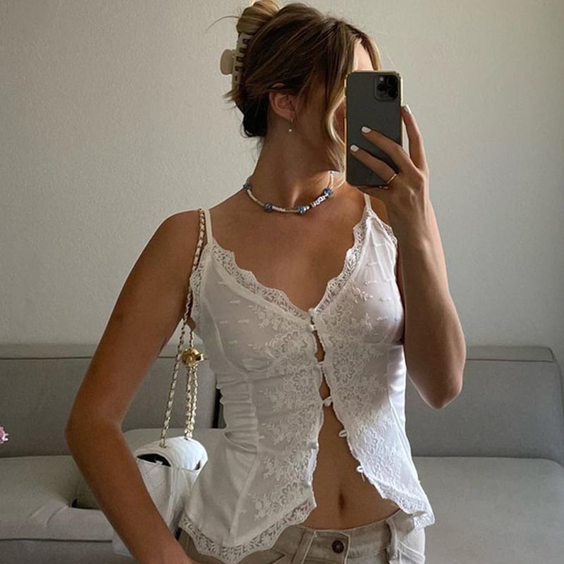 Women's American Style Sexy Lace Camisole Top
