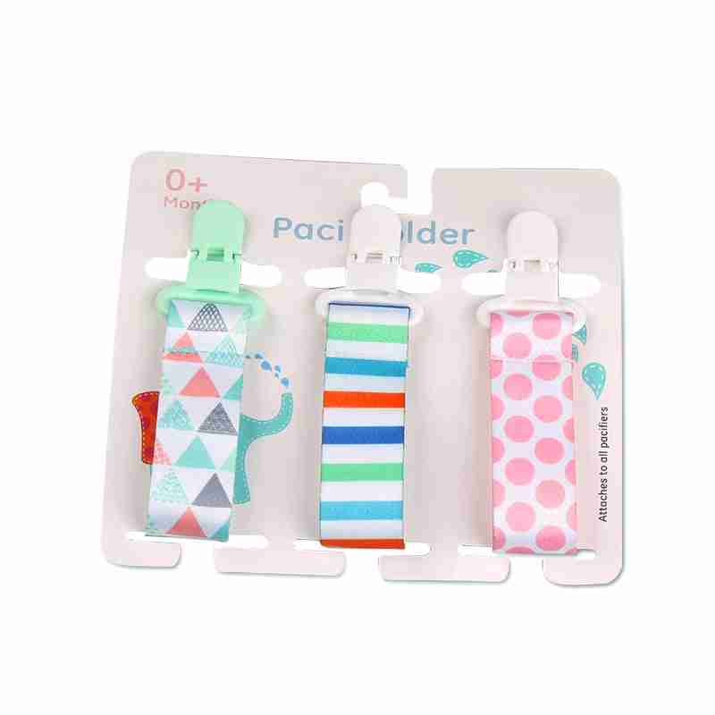 Colorful Baby Pacifier Teether Pack of Three Clips