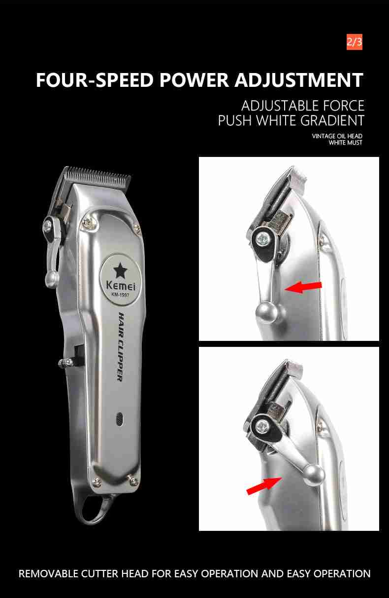 Kemei Rechargeable Electric Hair Clipper for Men