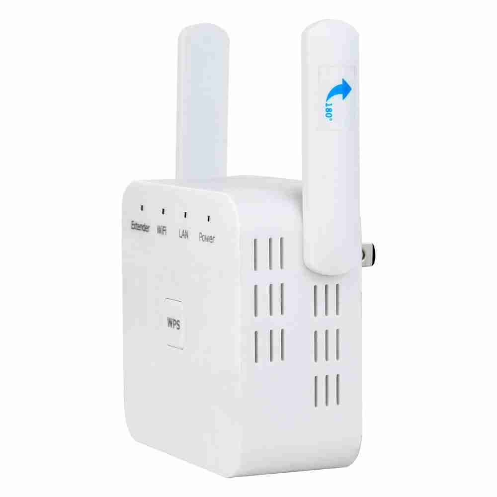Family using multiple devices with WiFi signal booster, demonstrating seamless internet connectivity, easy one-button setup